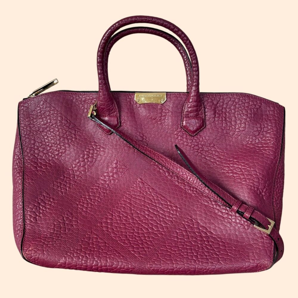 Burberry Grain Check Dewsbury Tote Bag